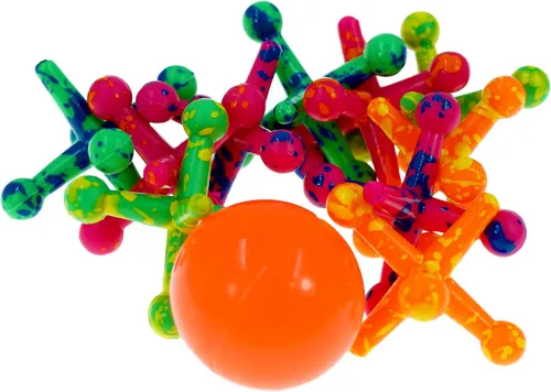 Vista 4 de JA-RU Jumbo Jax Toy Set (paquete de 3) Juego de gatos de goma suave con pelota Juegos clásicos antiguos para niños Juguetes de los años 90