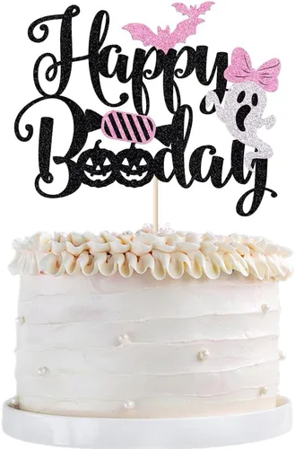 Vista 9 de 6 adornos acrílicos para tartas de Halloween, decoración de pastel de cumpleaños de Halloween, espeluznante con murciélago, calabaza, fantasma