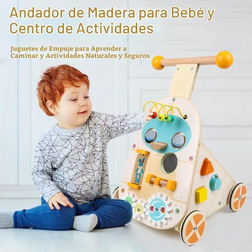 Vista 2 de Andador de madera del bebé con el andador del bebé de la altura ajustable