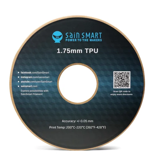 Vista 7 de SainSmart - Filamento de impresión 3D flexible de TPU, 1.75 mm, 0.8 kg, precisión dimensional +/- 0.05 mm, Kaoss Violeta