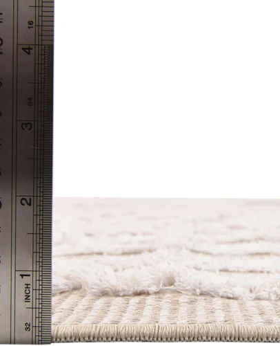 Vista 5 de Unique Loom Casa Collection Toluca - Alfombra rectangular de 2 pies 3 x 3 pies, color beige y marfil