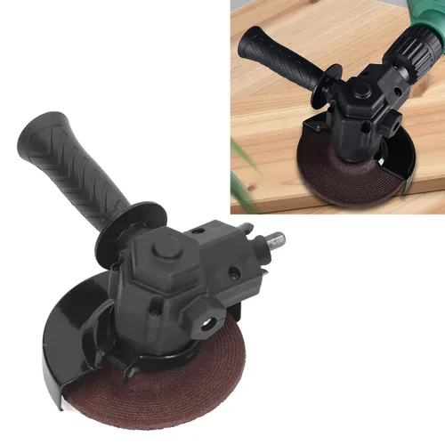 Vista 4 de Convertidor de amoladora angular con mango para cortar, adaptador de amoladora angular con disco de molienda, llave, amoladora eléctrica
