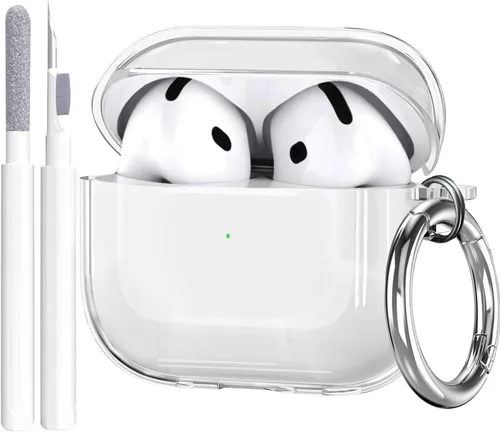 Vista 17 de Compatible con Airpods Pro 3 Funda transparente con bloqueo para teléfono, suave TPU magnético bloqueo automático Apple AirPods Pro de tercera