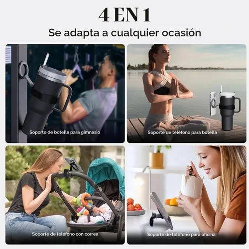 Vista 3 de Soporte magnético para teléfono Stanley Cup, botella de agua ajustable para gimnasio, soporte de teléfono para iPhone con MagSafe, soporte universal