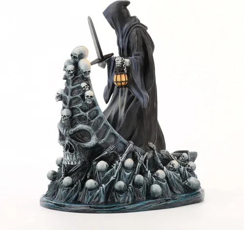 Vista 3 de Veronese Design Escultura de resina pintada a mano, 7 7/8 pulgadas de alto, diseño de mensajero oscuro y el ferry de la maldita estatua de la parca