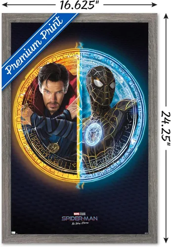 Vista 3 de Trends International Marvel Spider-Man: No Way Home - Póster de pared dúo, 22.4 pulgadas de largo x 14.7 pulgadas, versión enmarcada de madera