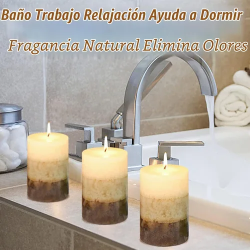 Vista 3 de Pillar Candles - Vela perfumada de Immeiscent para aromaterapia, con aroma a cupcake de vainilla, de 50 horas de combustión limpia, velas moteadas