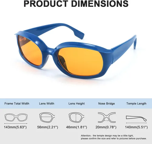 Vista 5 de FEISEDY Gafas de sol deportivas envolventes de moda con marco rectangular grueso, gafas funky para mujeres y hombres B2831