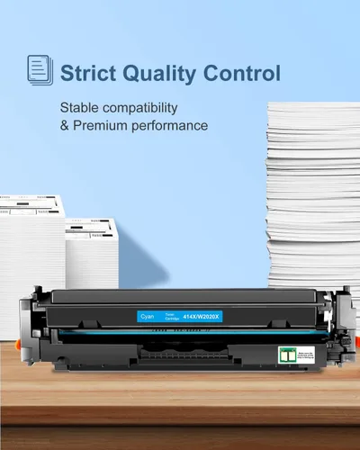 Vista 3 de (con chip) 414X cartuchos de tóner 4 unidades de alto rendimiento compatibles para HP 414X 414A W2020A W2020X compatible con impresora Color Pro MFP