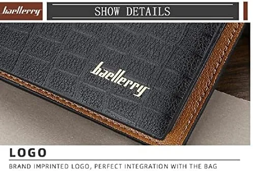 Vista 4 de Baellery - Cartera de cuero sintético para hombre, Marrón