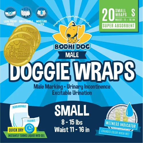 Vista 6 de Bodhi Dog Pañales desechables para perros machos, superabsorbentes, a prueba de fugas, ajuste ajustable, diseño cómodo, control avanzado de humedad