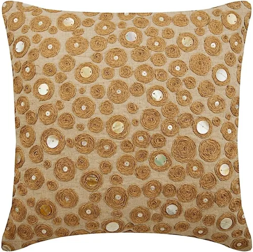Vista 39 de The HomeCentric Fundas de almohada decorativas beige de 12 x 12 pulgadas (11.8 x 11.8 in), encaje de yute y almohadas marroquíes para sofá