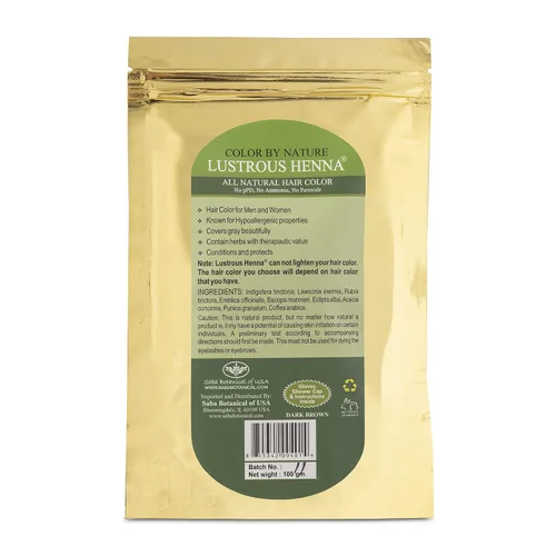 Vista 2 de Color marrón oscuro de Nature Lustrous Henna 3.53 oz