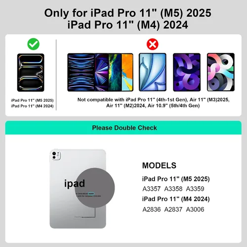 Vista 2 de WIWU Funda con teclado para iPad Pro de 11 pulgadas M5/M4 2025/2024, color negro