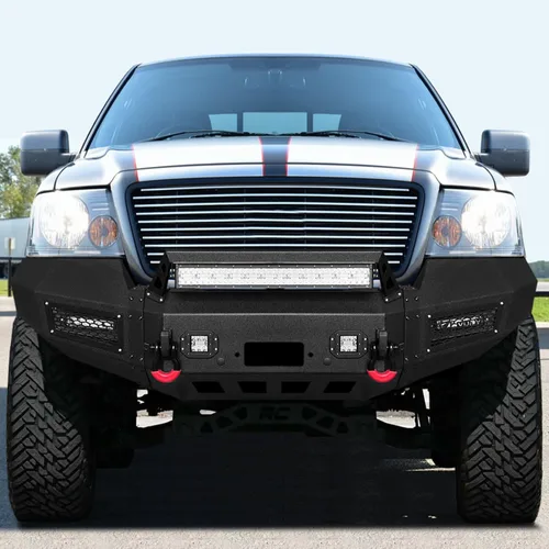Vista 4 de Vijay Parachoques delantero y trasero se ajusta a Ford F150 2006-2008 con placa de cabrestante y luces