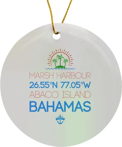 Vista 8 de 3dRose Marsh Harbour, Abaco Island 3 inch Snowflake Porcelain Ornament