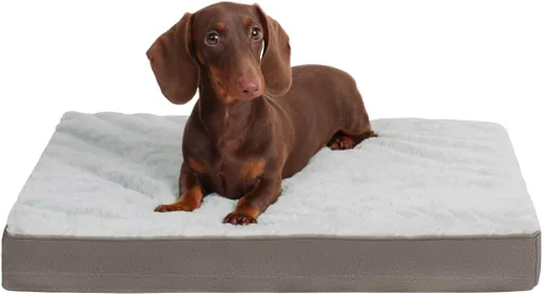 Vista 10 de KSIIA - Cama ortopédica para jaula de perro, impermeable, para perros pequeños, de felpa, lavable, con espuma tipo caja de huevo y funda Negro