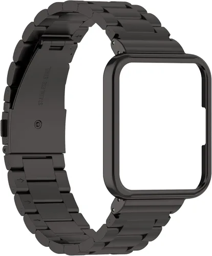 Vista 4 de Compatible con Redmi Watch 2 lite con funda, correa de metal de acero inoxidable mejorada con protector de pantalla para Redmi Watch 2 lite