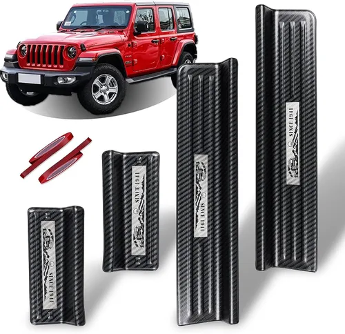 Vista 7 de Rowa - Protectores de umbral de puerta de acero inoxidable 304 compatibles con Jeep Wrangler JL JLU 2018-2025 & Gladiator JT 2020-2025, protector
