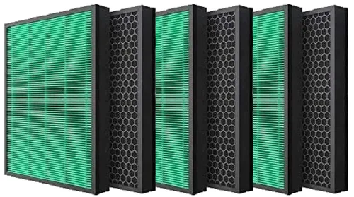 Vista 4 de Paquete de 2 filtros de carbono Nispira True HEPA de repuesto compatibles con el purificador de aire Coway Airmega Max2 400S 400. 10.88" x 1.75" x