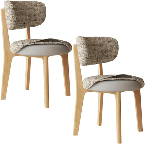 Vista 65 de YVYKFZD Solid Wood Dining Chairs, Armless Dining Room Chair Set, Upholstered Kitchen Chairs, Living Room Chair with Removable Fabric Seat Cushion