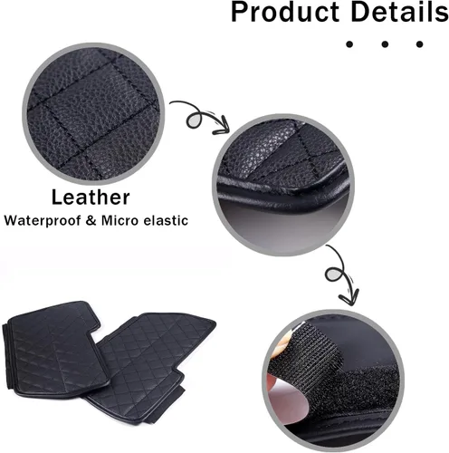 Vista 5 de 2 fundas para reposabrazos de consola central para Toyot@Tundra 2022-2025 /Sequoia 2023-2025, accesorios de cuero, protector de cojín para Negro