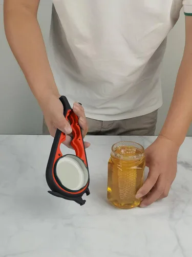 Vista 5 de Abrebotellas y abrebotellas para personas mayores con artritis, manos débiles, 4 piezas Multi-use Lid Opener Set with Non-slip Rubber Gripper Pad