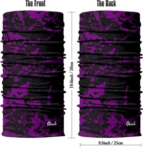 Vista 3 de Obacle Máscara Facial Sin Costuras Rave Bandana Hombres Mujeres para Protección contra Polvo Sol Viento Negro Puro Púrpura