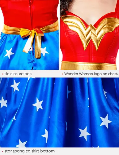 Vista 6 de Rubies DC Comics: Wonder Woman Costume Dress for Adults