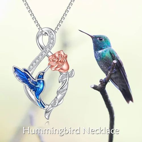 Vista 2 de WINNICACA Collar de plata de ley con diseño de gato mariquitavacacardenalcolibrílibélula para mujeres y adolescentes exquisitos regalos de joyería