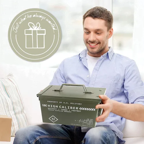 Vista 8 de Titan LSO Vasos y piedras de whisky en caja táctica única Copas de cóctel Bourbon, posavasos y pinzas Regalos para hombres Juego de vasos