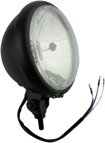Vista 2 de Negro 5.75 "H4 halógeno motocicleta faro lámpara bombilla montaje inferior para Harley Honda Kawasaki Suzuki Yamaha
