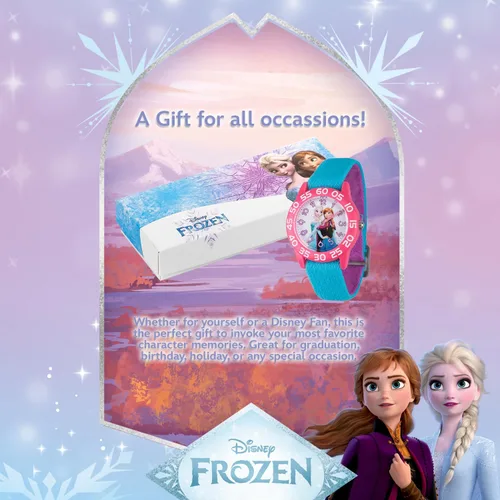 Vista 6 de Disney Frozen Watch Elsa and Anna for Kids 3-5 - Girls Frozen Watch with Purple Bezel - 3D Plastic Strap - Elsa & Anna Watches for Girls - Fun Toys