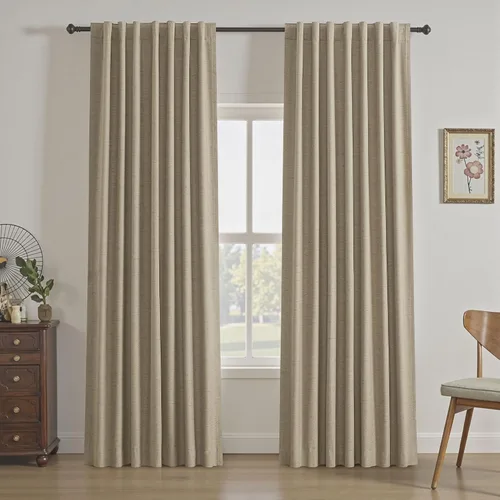 Vista 66 de UHITECH Cortinas opacas de 35 pulgadas de largo para sala de estar, 2 paneles, cortina opaca corta para cocina para ventanas pequeñas, cortinas