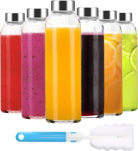 Vista 13 de Luxfuel Botellas de vidrio transparente con tapas, botellas de agua