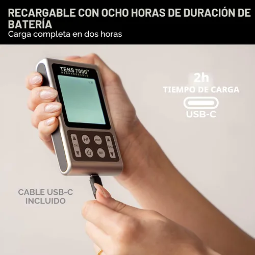 Vista 5 de TENS 7000 Unidad recargable Elite TENS Estimulador muscular y dispositivo de alivio del dolor, máquina TENS avanzada para dolor de espalda eficaz