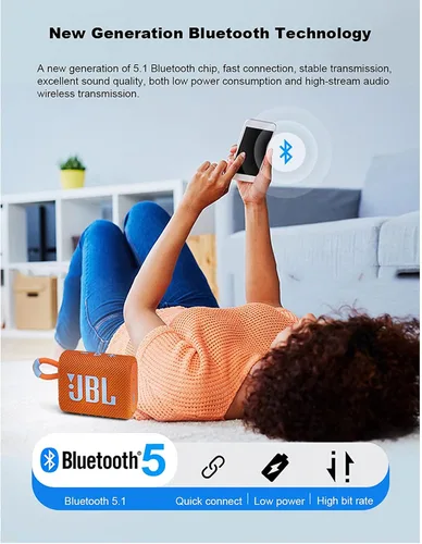 Vista 5 de JBL GO3 bocina Bluetooth inalámbrica para exteriores IP67 bocina mini resistente al agua (Renovada)