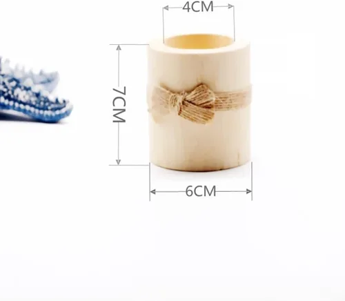 Vista 9 de Wooden Tealight Candle Holder Set 3 Sizes Tabletop Candle Stand Natural Wood Material for Home Dining Party Centerpiece