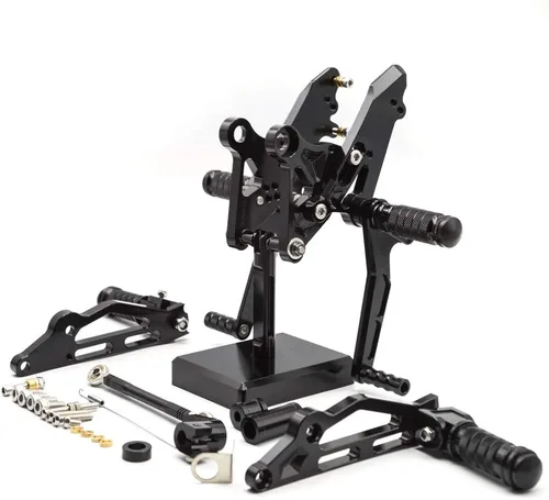 Vista 2 de FXCNC CNC Grom Billet - Juego de clavijas traseras para motocicleta, reposapiés totalmente ajustables, compatible con GROM MSX125 2012 2013 2014