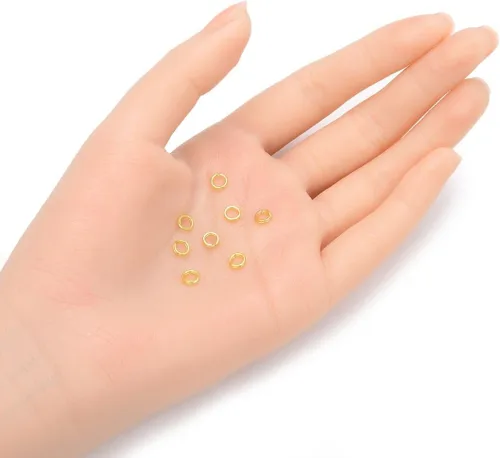 Vista 3 de Adabele - 20 anillos de salto divididos de plata de ley de oro real de Pequeño, chapado en oro amarillo de 18 quilates de plata 925 redonda de doble