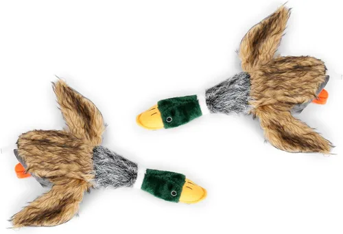 Vista 12 de wangstar Juguete chirriante para perros cachorros, juguetes para mantenerlos ocupados, juguetes de peluche de pato real para perros medianos