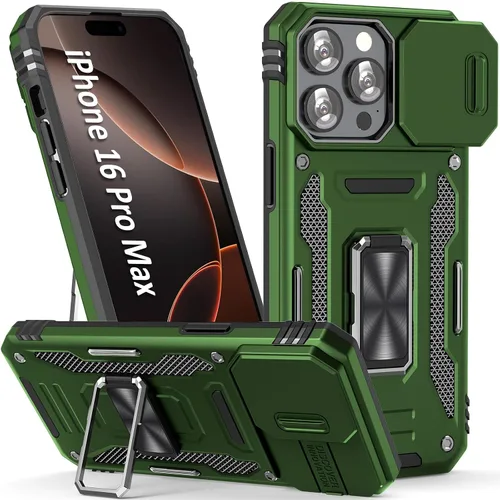 Vista 13 de Funda para iPhone 15 Pro, color verde alpino