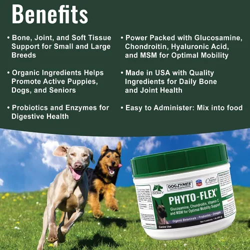 Vista 4 de Dogzymes Phyto Flex - Glucosamina, condroitina, MSM y ácido hialurónico... (8 onzas)