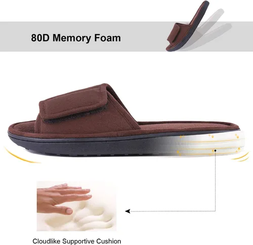 Vista 5 de Cómodas pantuflas de espuma viscoelástica para hombre, transpirables, microgamuza
