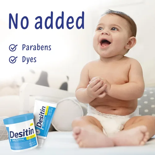 Vista 5 de Crema Desitin Daily Defense para sarpullido de pañales con óxido de zinc para tratar, aliviar y prevenir el sarpullido de pañales, hipoalergénica