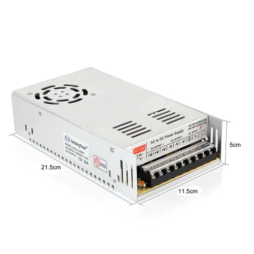 Vista 2 de SUPERNIGHT 12V 30A Fuente de alimentación de conmutación, 110-240 Voltio CA a CC 360W Transformador regulado universal adaptador controlador