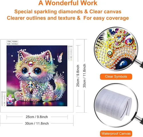 Vista 2 de Stalente Kits de pintura de diamantes para adultos, kits de arte de diamantes de forma especial 5D para principiantes, pintura de diamantes