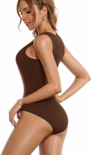 Vista 3 de MANGOPOP Body básico sin mangas con cuello redondo para mujer