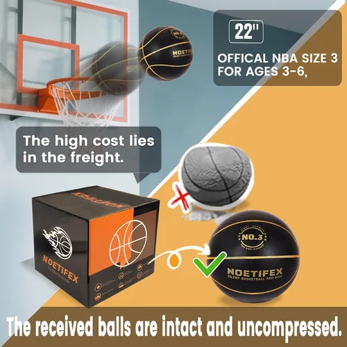 Vista 3 de Balón de baloncesto silencioso con peso de 580g mejorado, balón de entrenamiento interior de alta densidad y silencioso con caja de regalo