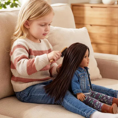 Vista 8 de 6 extensiones de cabello lacio resistente al calor para muñeca BJD Reborn